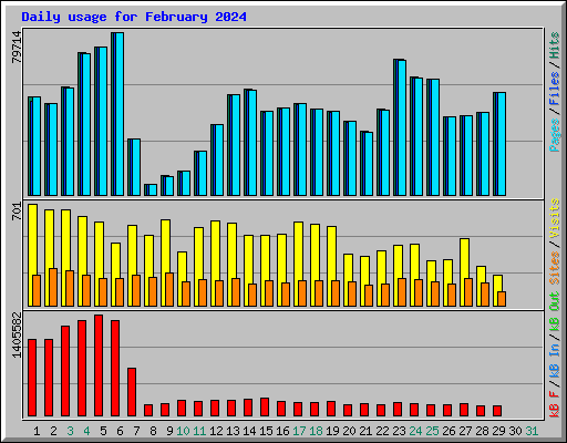 Daily usage for February 2024