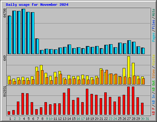 Daily usage for November 2024