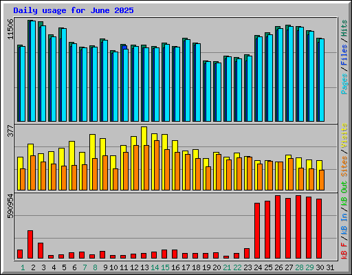 Daily usage for June 2025