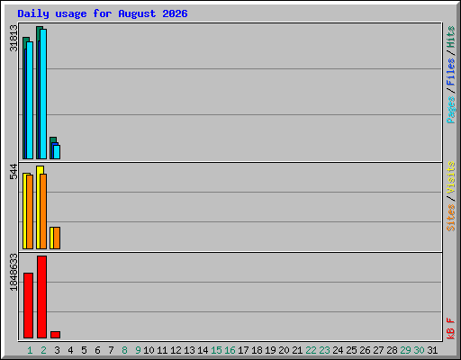 Daily usage for August 2026